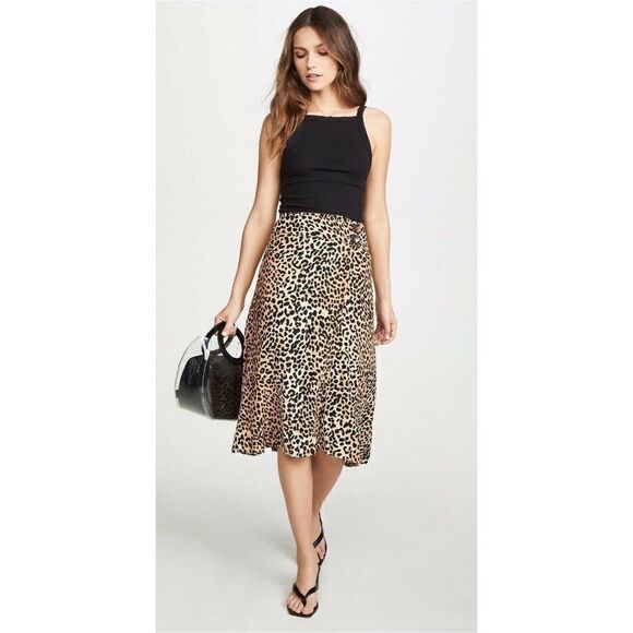 NEW FAITHFULL THE BRAND VALOIS MIDI SKIRT - Picture 8 of 10